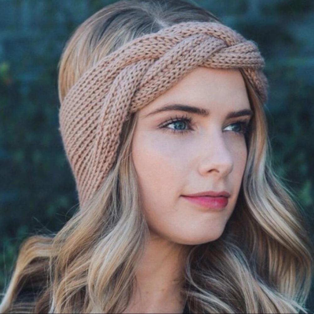 Knitted Headband in Khaki